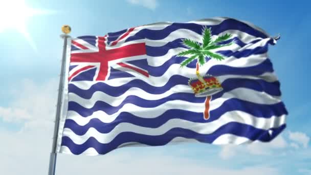 British Indian Ocean Territory Bandeira Sem Costura Looping Renderização Vídeo — Vídeo de Stock