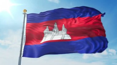 Kamboçya bayrağı 3d işleme video döngü sorunsuz. 3 in 1: luma mat Ae içinde kolay kırpma için olarak izole üzerinde yeşil ekran ve alfa kanalı içerir. Güzel Tekstil Kumaş kumaş döngü sallayarak