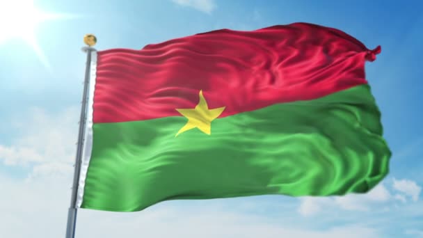 Burkina Faso Bayrak Işleme Video Döngü Sorunsuz Luma Mat Içinde — Stok video