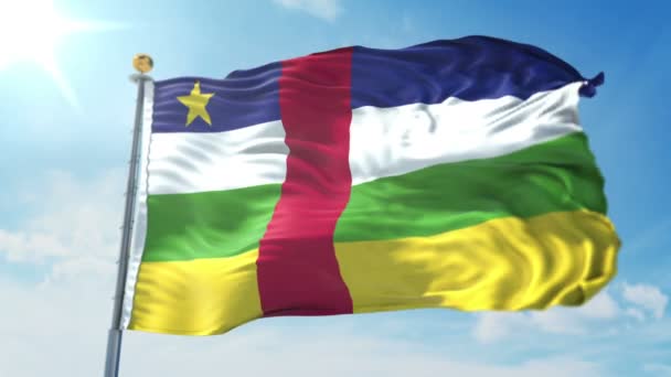 Orta Afrika Cumhuriyeti Bayrağı Işleme Video Döngü Sorunsuz Luma Mat — Stok video