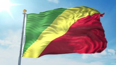 Kongo bayrak 3d işleme video döngü sorunsuz. 3 in 1: luma mat Ae içinde kolay kırpma için olarak izole üzerinde yeşil ekran ve alfa kanalı içerir. Güzel Tekstil Kumaş kumaş döngü sallayarak