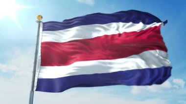 Kosta Rika bayrak 3d işleme video döngü sorunsuz. 3 in 1: luma mat Ae içinde kolay kırpma için olarak izole üzerinde yeşil ekran ve alfa kanalı içerir. Güzel Tekstil Kumaş kumaş döngü sallayarak