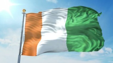 Fildişi Sahili Fildişi Sahili bayrağı 3d işleme video döngü sorunsuz. 3 in 1: luma mat Ae içinde kolay kırpma için olarak izole üzerinde yeşil ekran ve alfa kanalı içerir. Güzel Tekstil Kumaş kumaş döngü sallayarak