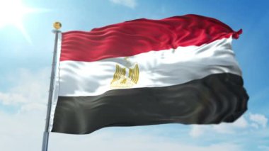 Mısır bayrak 3d işleme video döngü sorunsuz. 3 in 1: luma mat Ae içinde kolay kırpma için olarak izole üzerinde yeşil ekran ve alfa kanalı içerir. Güzel Tekstil Kumaş kumaş döngü sallayarak