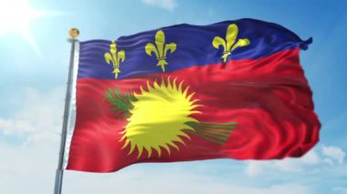 Guadeloupe bayrak 3d işleme video döngü sorunsuz. 3 in 1: luma mat Ae içinde kolay kırpma için olarak izole üzerinde yeşil ekran ve alfa kanalı içerir. Güzel Tekstil Kumaş kumaş döngü sallayarak