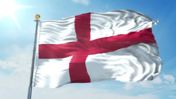 England Flag Seamless Looping Rendering Video Includes Isolated Green Screen — Stock Video