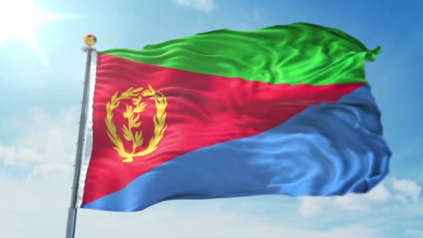 Eritre Bayrak Işleme Video Döngü Sorunsuz Luma Mat Içinde Kolay — Stok video
