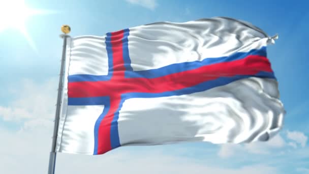 Faroe Islands Flagga Sömlös Looping Rendering Video Omfattar Isolerade Grön — Stockvideo