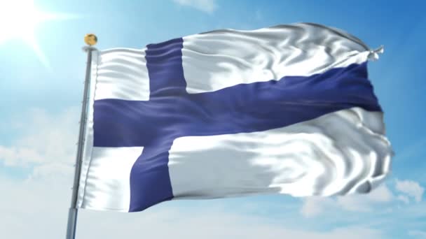 Video Rendering Loop Tanpa Pantulan Bendera Finlandia Dalam Termasuk Terisolasi — Stok Video