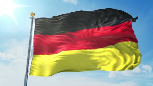 Germany Flag Seamless Looping Rendering Video Includes Isolated Green Screen — Stock Video