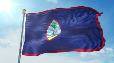 Guam bayrak 3d işleme video döngü sorunsuz. 3 in 1: luma mat Ae içinde kolay kırpma için olarak izole üzerinde yeşil ekran ve alfa kanalı içerir. Güzel Tekstil Kumaş kumaş döngü sallayarak