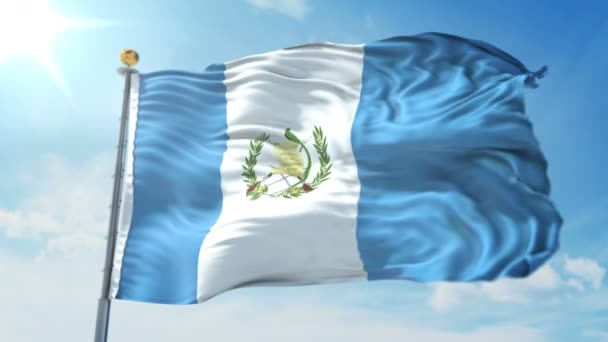 Γουατεμάλα Σημαία Χωρίς Συγκόλληση Επανάληψη Rendering Βίντεο Περιλαμβάνει Την Απομονωμένη — Αρχείο Βίντεο