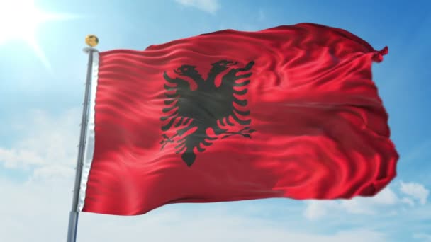 Albania Bandiera Senza Soluzione Continuità Loop Video Rendering Include Isolato — Video Stock