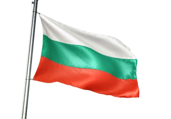Bulgarije Bulgaarse Vlag Wapperend Geïsoleerd Een Witte Achtergrond Realistische Illustratie — Stockfoto