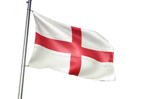 Inglaterra Inglês Bandeira Acenando Isolado Fundo Branco Realista Ilustração — Fotografia de Stock