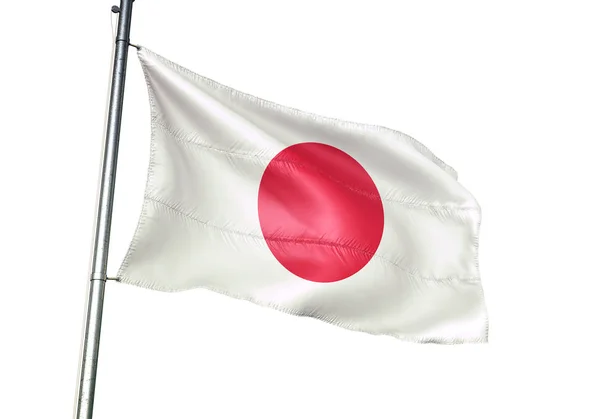 Japan Japanese Flag Waving Isolated White Background Realistic Illustration — Stock Photo, Image