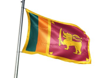 Sri Lanka Lanka bayrak beyaz arka plan üzerinde gerçekçi 3d illüstrasyon izole sallayarak 