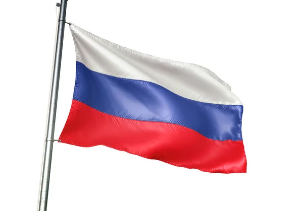 白い背景の現実的な イラストを分離したロシアの旗を振るロシア — ストック写真