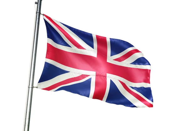 Reino Unido Inglés Británico Bandera Gran Bretaña Ondeando Aislado Sobre — Foto de Stock