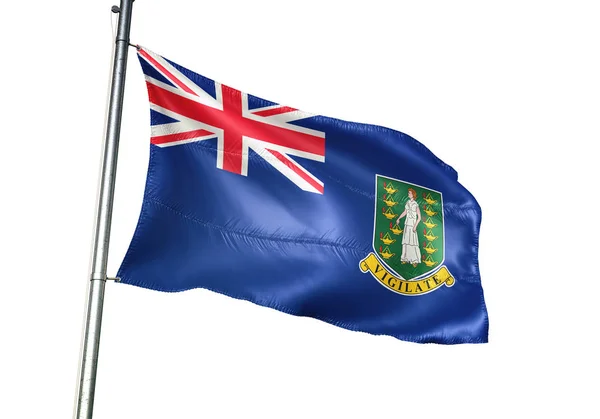 Ilhas Virgens Reino Unido Britânico Bandeira Acenando Isolado Fundo Branco — Fotografia de Stock