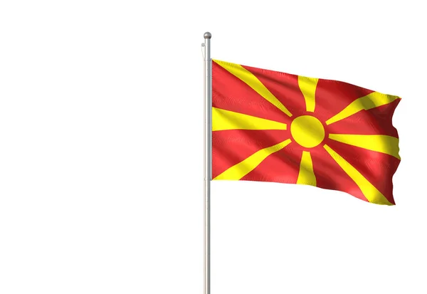 Macedónia Bandeira Acenando Com Céu Fundo Ilustração Realista — Fotografia de Stock