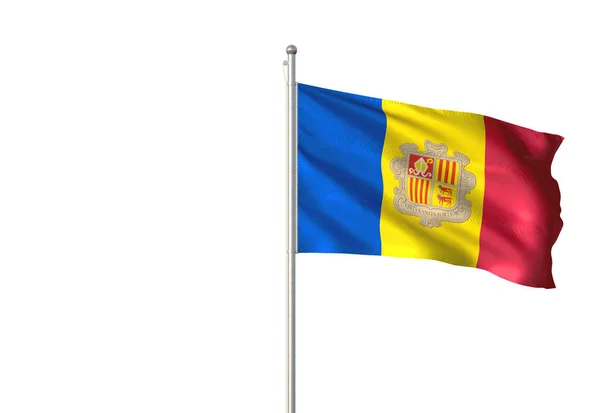Andorra Bandiera Sventolando Con Cielo Sullo Sfondo Realistico Illustrazione — Foto Stock