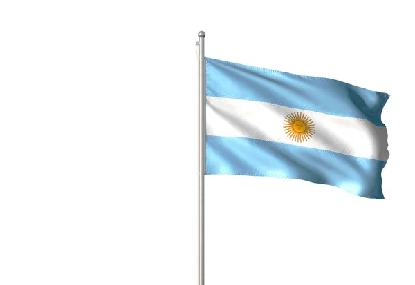 Argentina Flag Waving Sky Background Realistic Illustration — Stock Photo, Image