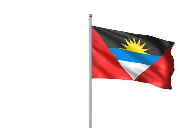 Antigua Barbuda Bandera Ondeando Con Cielo Fondo Realista Ilustración — Foto de Stock