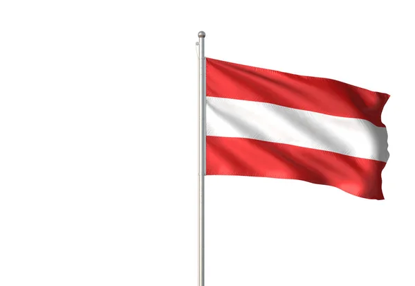 Österreich Flagge Weht Mit Himmel Auf Hintergrund Realistische Illustration — Stockfoto