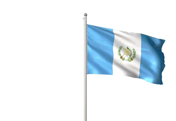 Guatemala Vlag Wapperend Geïsoleerd Een Witte Achtergrond Realistische Illustratie — Stockfoto