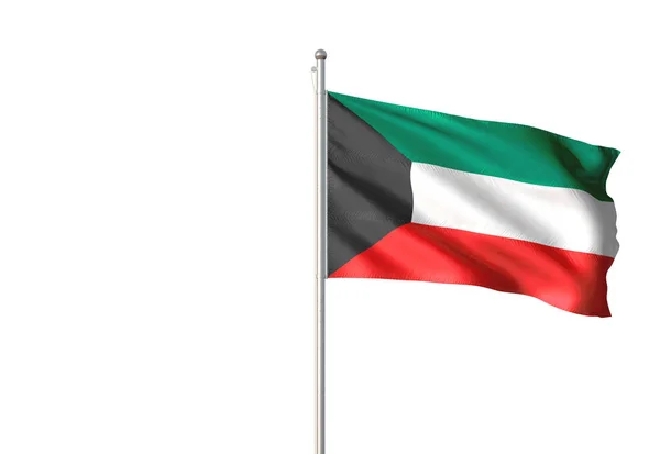 Bandera Kuwait Ondeando Aislada Sobre Fondo Blanco Ilustración Realista — Foto de Stock