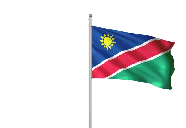 Bandera Namibia Ondeando Aislada Sobre Fondo Blanco Ilustración Realista —  Fotos de Stock