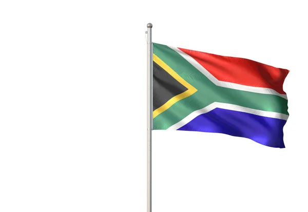 南非旗子挥动被隔绝在白色背景现实的3D — 图库照片