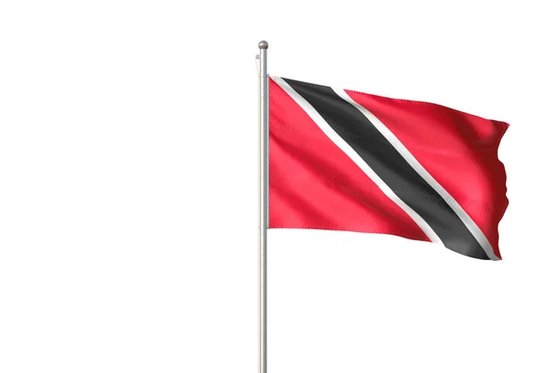 Trinidad Tobago Flag Waving Isolated White Background Realistic Illustration — Stock Photo, Image