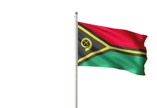 Vanuatu Vlag Wapperend Geïsoleerd Een Witte Achtergrond Realistische Illustratie — Stockfoto