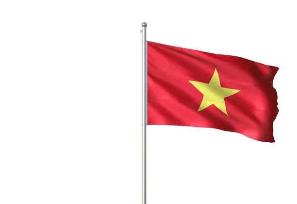 Vietnam Viet Nam Flagga Vajande Isolerad Vit Bakgrund Realistisk Illustration — Stockfoto