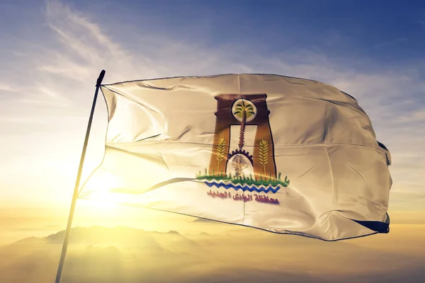 Nueva Provincia Del Valle Egipto Bandera Tela Tela Ondeando Parte — Foto de Stock
