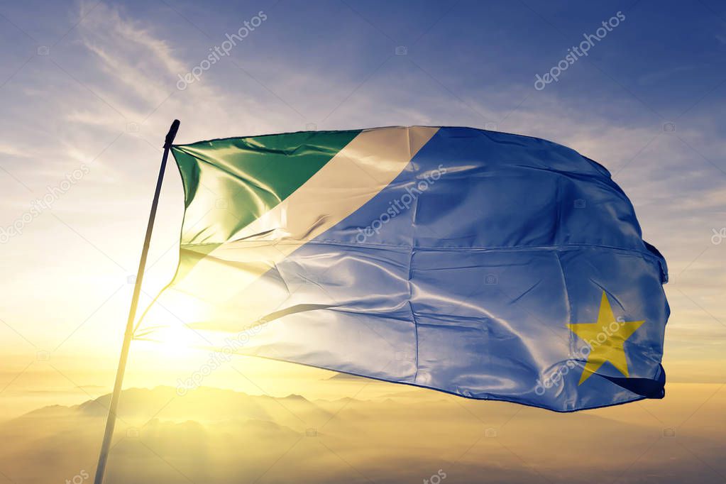 Mato Grosso do Sul estado de Brasil bandera tela textil ondeando sobre