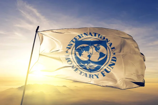 Fondo Monetario Internacional Fmi Bandera Tela Tela Ondeando Parte Superior — Foto de Stock