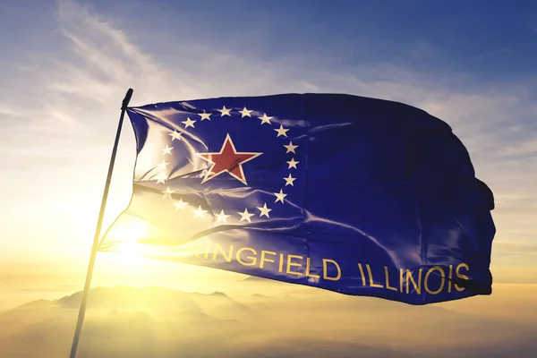 Springfield City Capital Illinois United States Flag Textile Cloth Fabric — Stock Photo, Image