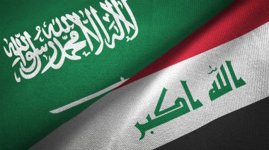 Irak ve Suudi Arabistan bayrakları birlikte ilişkiler Tekstil Kumaş kumaş doku