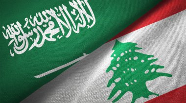 Lübnan ve Suudi Arabistan bayrakları birlikte ilişkiler Tekstil Kumaş kumaş doku