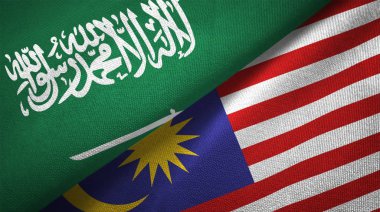 Malezya ve Suudi Arabistan bayrakları birlikte ilişkiler Tekstil Kumaş kumaş doku