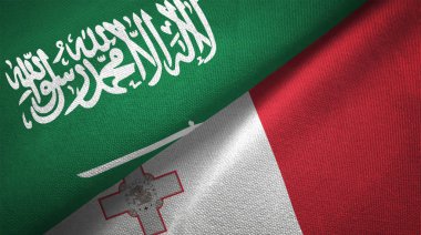 Malta ve Suudi Arabistan bayrakları birlikte ilişkiler Tekstil Kumaş kumaş doku