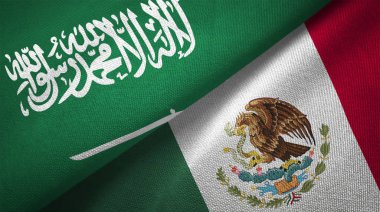 Meksika ve Suudi Arabistan bayrakları birlikte ilişkiler Tekstil Kumaş kumaş doku