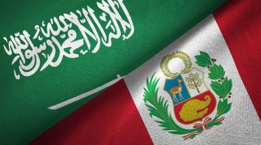 Peru ve Suudi Arabistan bayrakları birlikte ilişkiler Tekstil Kumaş kumaş doku