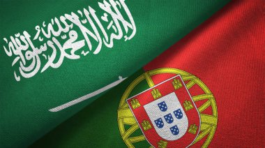 Portekiz ve Suudi Arabistan bayrakları birlikte ilişkiler Tekstil Kumaş kumaş doku