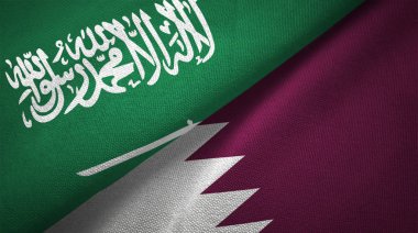 Katar ve Suudi Arabistan bayrakları birlikte ilişkiler Tekstil Kumaş kumaş doku