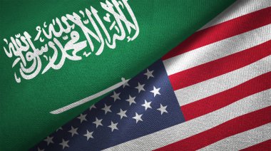 Amerika Birleşik Devletleri ve Suudi Arabistan bayrakları birlikte ilişkiler Tekstil Kumaş kumaş doku