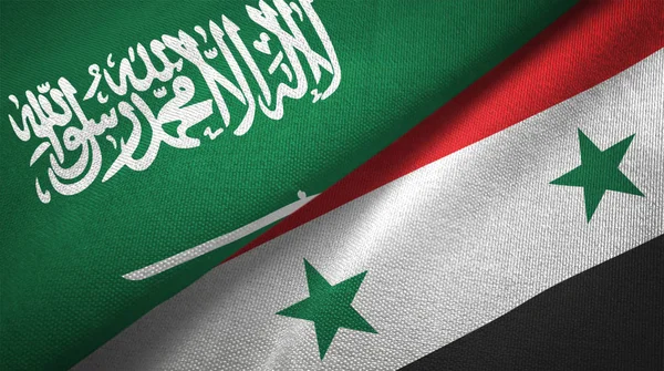 Suriah Republik Arab Suriah Dan Arab Saudi Bendera Bersama Sama — Stok Foto